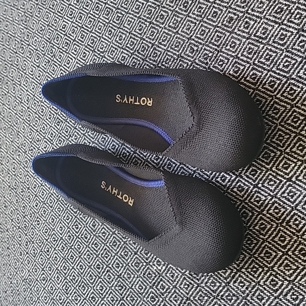 Rothy’s round toe black ballet flats size 6.5